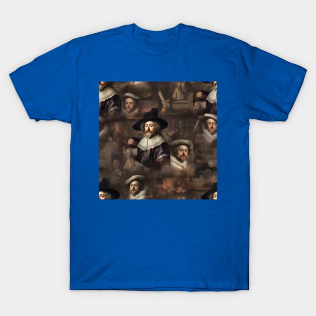 Rembrandt Paintings Mashup T-Shirt by Grassroots Green